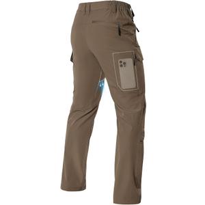 Moosehill Men's Hiking Pants: Lightweight & Stretch | Inner-thigh Vents, Roll-Up Legs, 6 Pockets, Breathable, Quick Dry, Waterresistant, for Trail, Travel & Camping