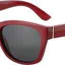 ZENOTTIC Cat Eye Sunglasses Women Polarized - Vintage Square Shades UV Protection Retro Oversized Sun Glasses for Driving (Red Frame/Grey Polarized Lens)