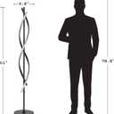 61" LED Floor Lamp for Living Room, 40W 3 Colors Stepless Dimmable and Color-Changing Bright Floor Standing Lamp,Unique Spiral Floor Tall Lamp for Bedroom Office with Remote (Black)