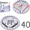 Magnetic Chess with 40 Pcs Stones, Rope Untangling Puzzle Game, 2 in 1, Classic Educational Strategy Travel Family Games for Kids and Adults, Ages 8+, 2-4 Players