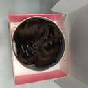 Messy Bun Hair Piece Human Hair Buns Hair Piece Claw Clip Bun Natural Curly Chignon Ponytail Fluffy Donut Updo Hair Pieces Messy Hair Buns Scrunchies for Women (Dark Brown)