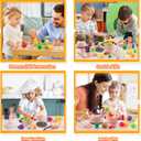 56Pcs Mini Play Kitchen Accessories for Kids, Pretend Cooking Playset with Cookware, Tableware & 2 Fruit Sets, Learning Gift for Girls, Boys, Toddlers, Pink