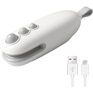 Rechargeable Mini Bag Sealer with Cutter and Magnet, Portable Heat Sealer for Plastic Bags and Snacks, White