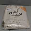 BTTN Fabric Shower Curtain, Linen Textured Heavy Duty Polyester Cloth Shower Curtain Set with 12 Plastic Hooks, Hotel Luxury Waterproof Decorative Shower Curtains for Bathroom - 72"x72" - Beige/Cream