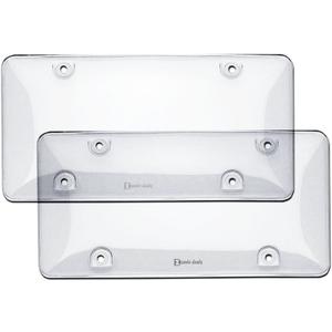 Zento Deals Clear License Plate Covers - 2-Pack  Novelty/License Plate Clear Flat Shields Covers (White 2)