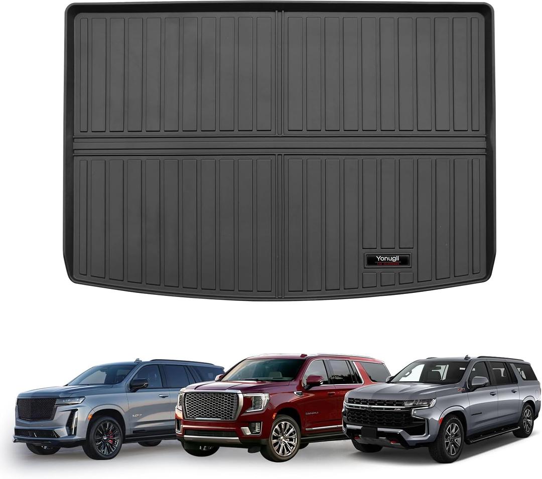 Custom for 2021-2026 Suburban/GMC Yukon XL/Cadillac Escalade ESV Cargo Mats Trunk Liner All Weather TPE Protection Mat Accessories (Only for 2021-2026 Suburban/Yukon XL/Escalade ESV)