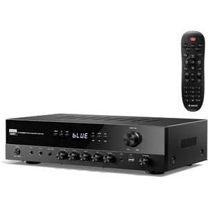 Donner Stereo Receivers, 5.1 Channel Audio Amplifier with Bluetooth 5.3, Optical/Coaxial, USB, FM, 2 Mic-in, Echo, RCA, AC-3 Input for Home, Karaoke, Theater Speakers, 60W/4R & 25W3 RMS, MAMP4