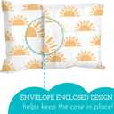 Little Sleepy Head Youth Pillow Case - 100% Made Cotton & Hypoallergenic Pillow Case - Snug Fit Envelope Pillowcase Enclosure - Youth Pillow 16x22 Size - (Sunshines) Design Travel Pillow Cover