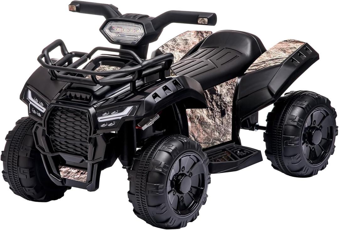 ATV for Kids, 6V Battery Powered Toddler 4 Wheeler w/Music, Light, 1.2mph Max Speed, Kids ATV 4 Wheeler for Toddlers Aged 1.5-3 Years Old, Black