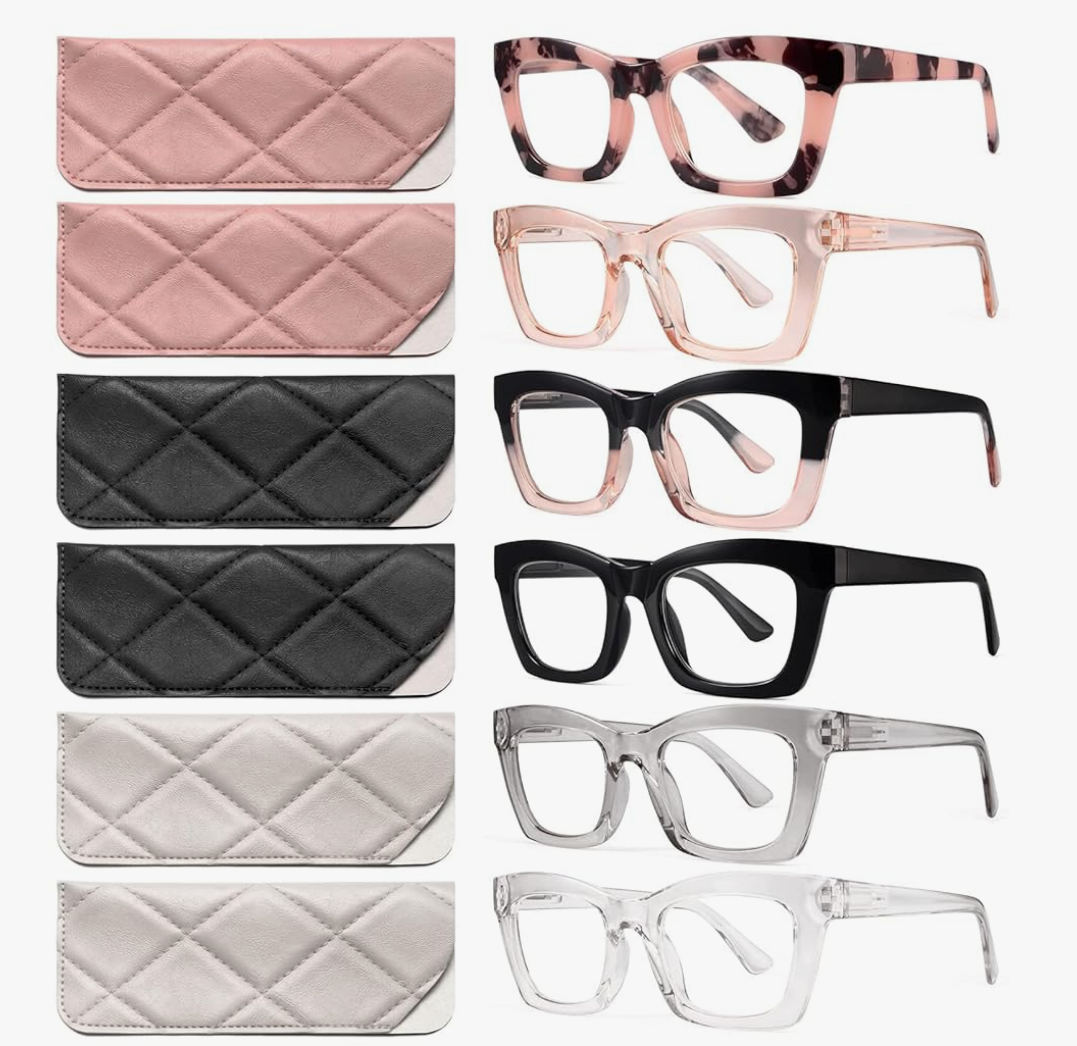 CCVOO Stylish Reading Glasses for Women, Eyeglasses, Blue Light Readers for Women, Computer Eye Glasses, Cheaters