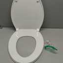 R&T Elongated Toilet Seat 18.5"Slow Close Heavy Duty Standard Toilet Seat, Easy to Install, Easy to Remove, Plastic White B1130