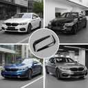 Replacement for BMW 5 Series G30 G38 M-Sport 2018-2020 Front Bumper Cover, 51118070541 51118070542 Fog Light Eyelid Strip Trim & Side Grille Surround, Left & Right Pair, Glossy Black, Pack of 2