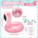 24 Set Flamingo Teacher Appreciation Gifts Bulk End of Year Thank You Gift Set for Women Flamingo Inflatable Drink Holders with Appreciation Tags, Ribbon, and Trim Summer Party Favors