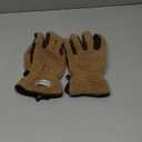 Harssidanzar Sherpa Gloves Women's Outdoor Winter for Gloves Genuine Suede Lined SL021US (Large, Camel/Dark Brown)