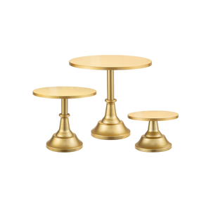 HBlife 3 Pcs Cake Stand, Gold Cake Stand Set Disc Diameter 8" 10" 12", Perfect Dessert Table Display Set, Cupcake&Cake Stands for Party, Wedding, Birthday, Baby Shower, Anniversary (Metal)