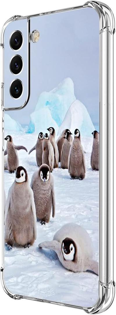 Galaxy S22 Plus Case, Cute Playing Penguin Drop Protection Shockproof Case TPU Full Body Protective Scratch-Resistant Cover for Samsung Galaxy S22 Plus 5G
