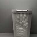 Mind Reader Slim Laundry Hamper with Lid, 60L Clothes Basket, Ventilated Plastic, White