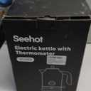 Seehot 1.7L (57.oz) Electric Kettle with Thermometer, 1200W Large Electric Tea kettle with 304 Stainless Steel,Auto shut off,Hot water kettle Electric for Coffee&Tea-Black