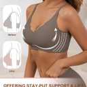 Womens Wireless Bras Push Up Bralette Supportive Everyday Bras Seamless Full Coverage Comfort T-Shirt Bra (L)