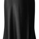 Keasmto Leopard Print Skirt for Women Cheetah High Waist Silk Satin Elasticized Skirts (Small, Y-black)