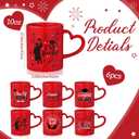 Pickmesh Graduation Coffee Mug Set of 6, 10 oz Red Ceramic Enamel Mugs with Handle, Class of 2026 & Congrats Grad Designs, Graduation Party Supplies, Grad Gift Cups for Coffee Tea Cocoa