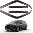 4 Pieces in-Channel Extra Durable Rain Guards Fit for 2021-2025 Toyota Sienna LE XLE XSE Limited Platinum,Window Deflectors,Window Visors (Smoke Black)