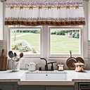 Country Stars Bows Red Berry Barn Window Curtain Valance Boho for Decorative Privacy Rod Pocket 52 X 16 Inches