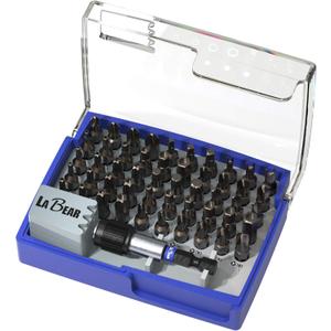 LaBear 51-Piece Security Screwdriver Bit Set, S2 Steel Tamper-Proof Torx, Spanner, Tri-Wing, Magnetic Extension Bar, for Electronics, Appliances, Automotive & DIY Repairs