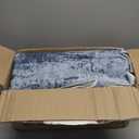 GENIMO 8x10 Washable Area Rugs for Living Room Bedroom, Modern Abstract Non Slip Rug, Low Pile Soft Contemporary Indoor Floor Carpet Cover for Dinning Room Kitchen, Deep Sea Blue