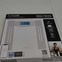 Taylor Weight Tracking Smart Scale for Body Weight with Bluetooth Sync, 400 lb Capacity, HSA/FSA Eligible, Glass & Metallic Silver Platform, Blue Backlit Display, Syncs with WeighSync App, Clear