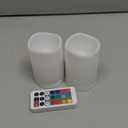 LED Flickering Flameless Candles with Color Changing, Remote Control and Auto-Off Timer, 100 Hours Working Time, Battery-Operated Multi-Color (Colored Light 2 Pack)