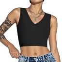 Rolewpy Chest Binder for Transgender FTM Women Binder Bra Tomboy Breast Binder Tank Top (Medium, Black)