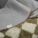 TOOHUB Super Soft Rug, Round Rug for Bedroom, 4X4 Ft Beige and White Checkered Round Rug Non-Slip High Pile Cute Soft Fluffy Rug for Living Room Bedroom Kids Room