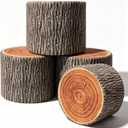 Leinuosen 4 Pcs Tree Stump Stool Round Throw Pillows Wood Floor Cushions for Classroom Tree Stump Flexible Seating with Wood Grain Print for Classroom Reading Corner Playroom Woodland Nursery Decor, 11 x 7.9 inches