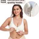 PRETTYWELL Front Closure Bras for Women no Underwire Padded Wireless Comfort Full Coverage Bra with Support Mastectomy Bra (L)