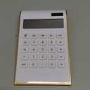 Artyea Calculator, Slim Elegant Design, Office/Home Electronics, Dual Powered Desktop Financial Calculator, Solar Power, 10 Digits, Tilted LCD Display, Inclined Design, White (Slim2)