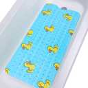 Bathtub Mat Non Slip Shower Mat for Kids Adults & Elderly 40X16 Inch Extra Long Anti Slip Bath Mats for tub Mat with Suction Cups and Drain Holes,Duck