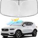 for Volvo XC40 2019-2025 Windshield Sun Shade - 4 Layers Car Sunshades for Front Windows Shade Cover Custom Fit XC40 Sun Visor 240T Retractable Shade Blocks UV Rays Car Accessories