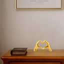 Small Gold Decor,Resin Heart Hands Sculpture for Living Room Bedroom Bookshelf Shelves Office Desk Decor,Love Finger Modern Statue for Wedding Decorations,Unique Birthday for Women Girls.