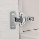 Chibery 10 Pack Half Overlay 3D Soft Close Concealed Hinge for Face Frame Door Frameless Door, Clip-on Plate, Self Closing Hidden Satin Nickel, 105 Open Angle Concealed Stainless Steel Hinges