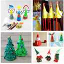 Crafjie Foam Cones for DIY Arts and Crafts (4.65 x 15.7 in, 2 Pack), White Polystyrene Christmas Tree Foam Cones Craft Supplies, for DIY Home Craft Project, Christmas Tree, Table Centerpiece