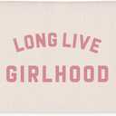 Long Live Girlhood Banner, Girls Baby Nursery Decor, Toddler Girl Room Decor, Pink Girls Room Wall Decor, 30x20 Inch Linen Wall Hanging Canvas Banner Flag - Pink