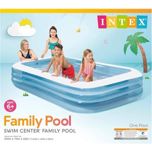 Intex: Swim Center Family Pool - 120 x 72 x 22 - Blue - Inflatable Pool, Splash & Wade, Backyard Water Play, Vinyl, Wide Side Walls, 277 Gal, Kids 6+
