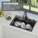 Black Kitchen Sink, 27x18 Inch Stainless Steel Drop In Modern Single Bowl Topmount Kitchen And Bar Sink Combo-SS Grid,Spoon Rest,Drain Strainer Set Compatibility With Various Kitchen&Bar Style, 27x18x9 inches