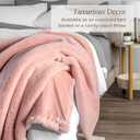 Bare Home Faux Fur Blanket - Ultra-Soft Luxurious - Cozy Warm Blanket for Couch, Sofa, Chair, Bed - Fuzzy Fluffy Super Soft - Decorative Bed Blanket, 60x47 inches (Throw, Blush)