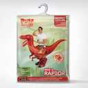 Spooktacular Creations Adult Inflatable Dinosaur Costume, Riding a Raptor, Printing T-rex Air Blow-ups with Light Eyes (Red)