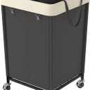 WOWLIVE 160L Rolling Laundry Hamper with Wheels, Heavy Duty Laundry Basket, Large Laundry Cart with Steel Frame and Removable Bag, Dirty Clothes Hamper for Home, Closet, Dorm, Bathroom, Black (160L (18.318.330in))