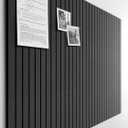 Bumusty Large Cork Board Alternative-48 x 36" Felt Bulletin Board Tiles, with 30 Pushpins, 70 Adhesive Tabs, 12-Pack Slat Wall Paneling, Cork Boards for Office Push Pin Board Felt Board-Charcoal Gray