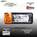 Pair Set headlights for Mack,Replacement Headlamp with turn Signal Bulb Compatible with 1990-2007 Mack CH600 CH612 CH613 CL600 CL700 semi Trucks DOT and SAE Approved