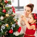 14Pcs Christmas Glitter Berries Stems Silver Christmas Tree Picks Stems 7.8 Inch Artificial Picks Fake Holly Winter Berry Branches for Christmas Tree Ornament DIY Crafts Wreath Holiday and Home Decor